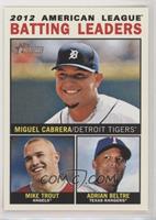 League Leaders - Miguel Cabrera, Mike Trout, Adrian Beltre