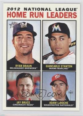 2013 Topps Heritage - [Base] #9 - League Leaders - Ryan Braun, Giancarlo Stanton, Jay Bruce, Adam LaRoche