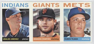 2013 Topps Heritage - Boxloader Ad Panel #JCT - Ubaldo Jimenez, Brandon Crawford, Ruben Tejada