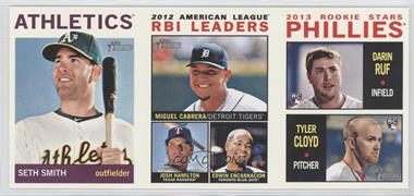 2013 Topps Heritage - Boxloader Ad Panel #SCHERC - Seth Smith, Miguel Cabrera, Josh Hamilton, Edwin Encarnacion, Darin Ruf, Tyler Cloyd