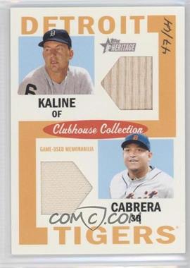 2013 Topps Heritage - Clubhouse Collection Dual Relics #CCDR-KC - Al Kaline, Miguel Cabrera /64