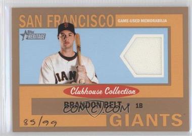 2013 Topps Heritage - Clubhouse Collection Relics - Gold #CCR-BBE - Brandon Belt /99