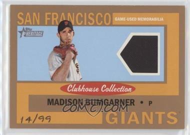 2013 Topps Heritage - Clubhouse Collection Relics - Gold #CCR-MB - Madison Bumgarner /99