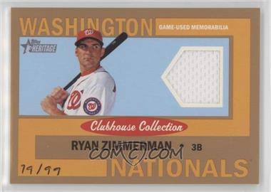 2013 Topps Heritage - Clubhouse Collection Relics - Gold #CCR-RZ - Ryan Zimmerman /99