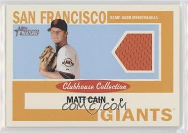 2013 Topps Heritage - Clubhouse Collection Relics #CCR-MC - Matt Cain