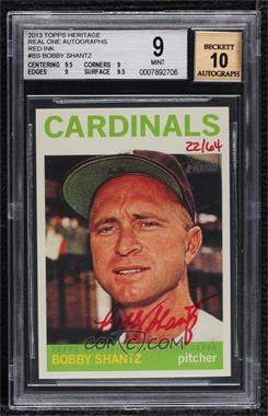 2013 Topps Heritage - Real One Autographs - Red Ink #ROA-BS - Bobby Shantz /64 [BGS 9 MINT]