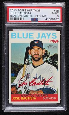 2013 Topps Heritage - Real One Autographs - Red Ink #ROA-JB.2 - Jose Bautista /64 [PSA 9 MINT]