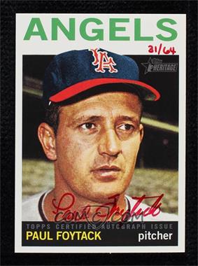 2013 Topps Heritage - Real One Autographs - Red Ink #ROA-PF - Paul Foytack /64