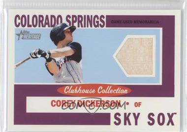 2013 Topps Heritage Minor League Edition - Clubhouse Collection Relics #CCR-CD - Corey Dickerson