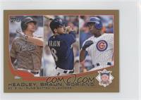 2012 NL Runs Batted In Leaders (Chase Headley, Ryan Braun, Alfonso Soriano) #/62