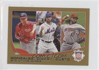 2012 NL Wins Leaders (Gio Gonzalez, R.A. Dickey, Johnny Cueto) #/62