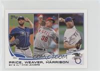 2012 AL Wins Leaders (David Price, Jered Weaver, Matt Harrison)