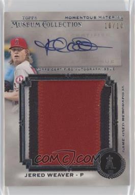 2013 Topps Museum Collection - Momentous Material Jumbo Relic Autographs #MMJAR-JW1 - Jered Weaver /10