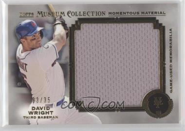 2013 Topps Museum Collection - Momentous Material Jumbo Relics - Gold #MMJR-DW - David Wright /35