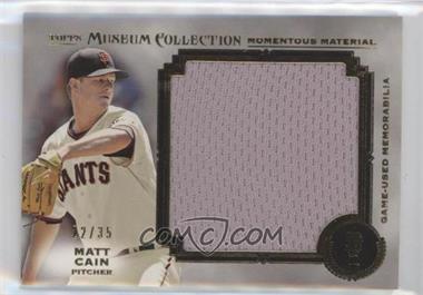 2013 Topps Museum Collection - Momentous Material Jumbo Relics - Gold #MMJR-MCA - Matt Cain /35