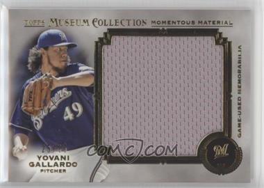 2013 Topps Museum Collection - Momentous Material Jumbo Relics - Gold #MMJR-YG - Yovani Gallardo /35