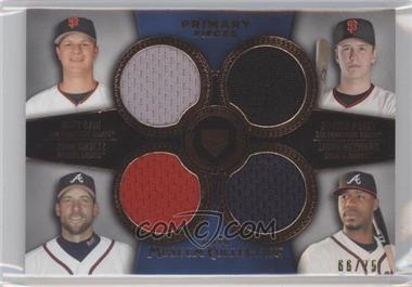 2013 Topps Museum Collection - Primary Pieces Four Player Quad Relics - Copper #PPFQR-15 - Matt Cain, Buster Posey, John Smoltz, Jason Heyward /75