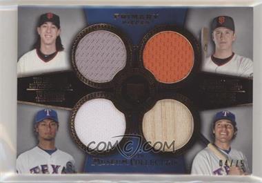 2013 Topps Museum Collection - Primary Pieces Four Player Quad Relics - Copper #PPFQR-19 - Tim Lincecum, Buster Posey, Yu Darvish, Ian Kinsler /75