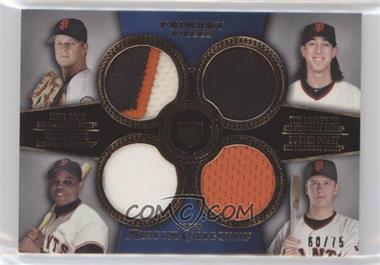 2013 Topps Museum Collection - Primary Pieces Four Player Quad Relics - Copper #PPFQR-21 - Matt Cain, Tim Lincecum, Willie Mays, Buster Posey /75