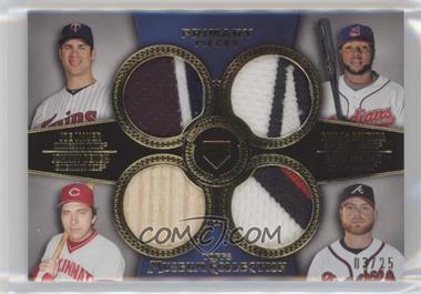 2013 Topps Museum Collection - Primary Pieces Four Player Quad Relics - Gold #PPFQR-8 - Joe Mauer, Carlos Santana, Johnny Bench, Brian McCann /25