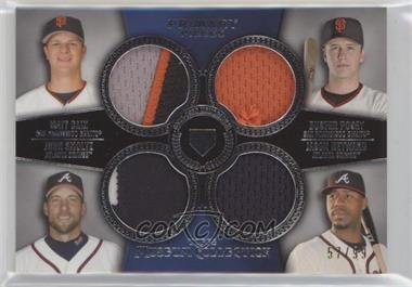 2013 Topps Museum Collection - Primary Pieces Four Player Quad Relics #PPFQR-15 - Matt Cain, Buster Posey, John Smoltz, Jason Heyward /99
