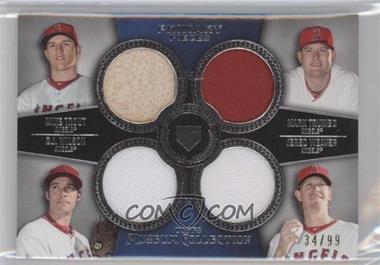 2013 Topps Museum Collection - Primary Pieces Four Player Quad Relics #PPFQR-2 - Mike Trout, Mark Trumbo, C.J. Wilson, Jered Weaver /99