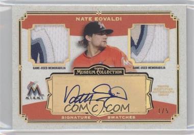 2013 Topps Museum Collection - Signature Swatches Autograph Dual Relics - Patch #SSADR-NE - Nathan Eovaldi /5