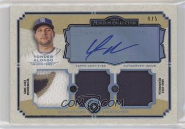 2013 Topps Museum Collection - Signature Swatches Autograph Triple Relics - Asia Exclusive Platinum #SSATR-YA - Yonder Alonso /5
