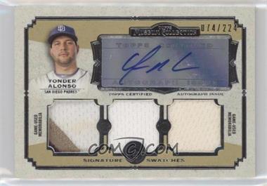 2013 Topps Museum Collection - Signature Swatches Autograph Triple Relics #SSATR-YA - Yonder Alonso /224