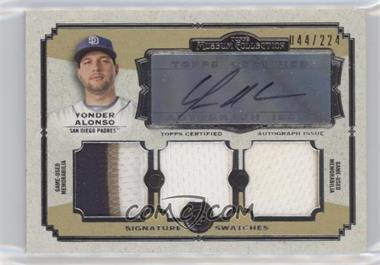 2013 Topps Museum Collection - Signature Swatches Autograph Triple Relics #SSATR-YA - Yonder Alonso /224