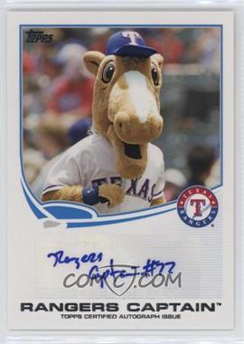 2013 Topps Opening Day - Mascots Autographs #MA-5 - Rangers Captain