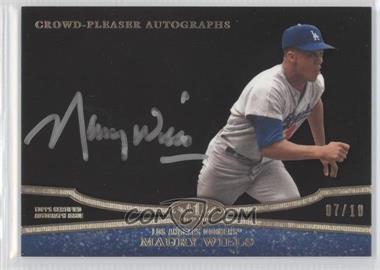 2013 Topps Tier One - Crowd-Pleaser Autographs - Silver Ink #CPA-MW - Maury Wills /10