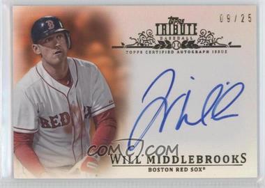 2013 Topps Tribute - Autograph - Orange #TA-WM4 - Will Middlebrooks /25