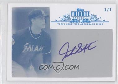 2013 Topps Tribute - Autograph - Printing Plate Cyan Framed #TA-GS - Giancarlo Stanton /1