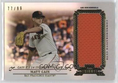 2013 Topps Tribute - Commemorative Cuts Relics #CC-MC - Matt Cain /99