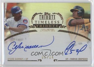 2013 Topps Tribute - Timeless Tributes Dual Autographs #TT-DC - Andre Dawson, Yoenis Cespedes /24