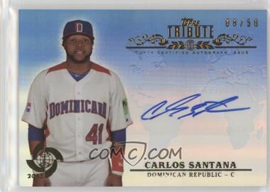 2013 Topps Tribute WBC - Autographs - Blue #WTA-CS2 - Carlos Santana /50