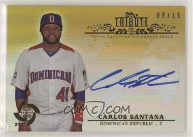 2013 Topps Tribute WBC - Autographs - Gold #WTA-CS2 - Carlos Santana /15