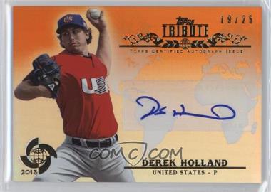 2013 Topps Tribute WBC - Autographs - Orange #WTA-DHO - Derek Holland /25