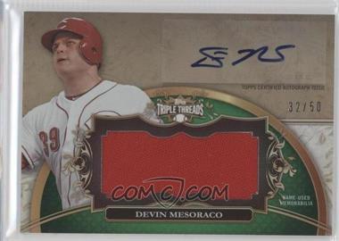 2013 Topps Triple Threads - Autograph Jumbo Relics - Emerald #UAJR-DM1 - Devin Mesoraco /50