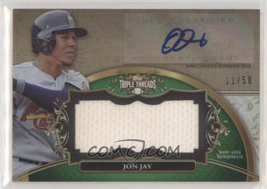 2013 Topps Triple Threads - Autograph Jumbo Relics - Emerald #UAJR-JJ1 - Jon Jay /50