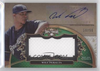 2013 Topps Triple Threads - Autograph Jumbo Relics - Emerald #UAJR-WP1 - Wily Peralta /50