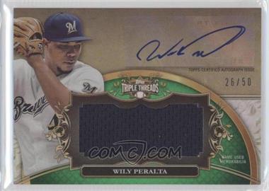 2013 Topps Triple Threads - Autograph Jumbo Relics - Emerald #UAJR-WP3 - Wily Peralta /50