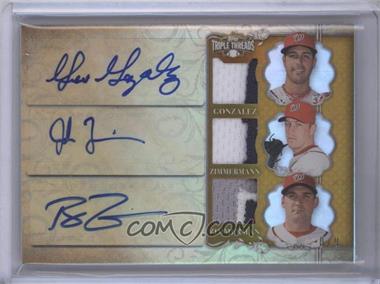 2013 Topps Triple Threads - Autograph Relic Combos - Gold #TTARC-GZZ - Gio Gonzalez, Jordan Zimmermann, Ryan Zimmerman /9