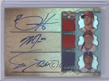 2013 Topps Triple Threads - Autograph Relic Combos #TTARC-HTD - Bryce Harper, Mike Trout, Yu Darvish /36