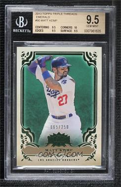 2013 Topps Triple Threads - [Base] - Emerald #90 - Matt Kemp /250 [BGS 9.5 GEM MINT]