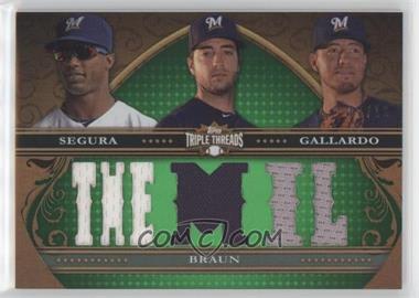 2013 Topps Triple Threads - Relic Combos - Emerald #TTRC-SBG - Jean Segura, Ryan Braun, Yovanni Gallardo /18