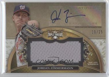 2013 Topps Triple Threads - Unity Autograph Jumbo Relics - Gold #UAJR-JZ4 - Jordan Zimmermann /25