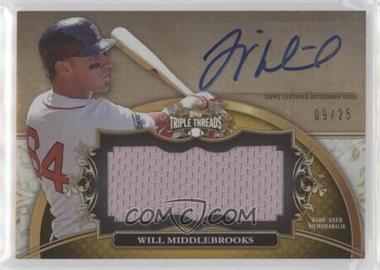 2013 Topps Triple Threads - Unity Autograph Jumbo Relics - Gold #UAJR-WM3 - Will Middlebrooks /25