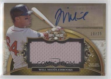 2013 Topps Triple Threads - Unity Autograph Jumbo Relics - Gold #UAJR-WM3 - Will Middlebrooks /25